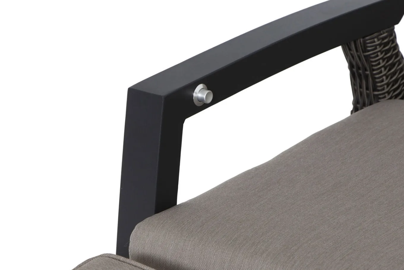 Best Corido/Bellani Grau Gartenlounge, charcoal/anthrazit/grau, Alu/Gardino®-Geflecht, Lifttisch 160x90 cm, 6 Relaxsessel Polyrattan-Gartenmöbel|Gartenlounge