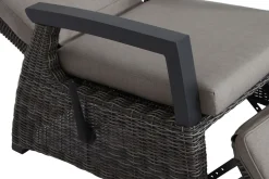 Best Corido/Bellani Grau Gartenlounge, charcoal/anthrazit/grau, Alu/Gardino®-Geflecht, Lifttisch 160x90 cm, 6 Relaxsessel Polyrattan-Gartenmöbel|Gartenlounge