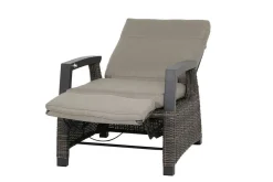 Best Corido/Bellani Grau Gartenlounge, charcoal/anthrazit/grau, Alu/Gardino®-Geflecht, Lifttisch 160x90 cm, 6 Relaxsessel Polyrattan-Gartenmöbel|Gartenlounge