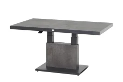 Clearance Corido/Bellani Grau Gartenlounge, charcoal/anthrazit/grau, Alu/Gardino®-Geflecht, Lifttisch 160x90 cm, 6 Loungesessel Polyrattan-Gartenmöbel|Gartenlounge
