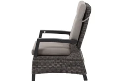 Clearance Corido/Bellani Grau Gartenlounge, charcoal/anthrazit/grau, Alu/Gardino®-Geflecht, Lifttisch 160x90 cm, 6 Loungesessel Polyrattan-Gartenmöbel|Gartenlounge