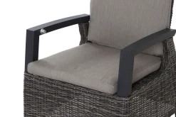 Hot Corido/Bellani Grau Gartenlounge, charcoal/anthrazit/grau, Alu/Gardino®-Geflecht, Lifttisch 160x90 cm, 1x 3-Sitzer, 2 Sessel Polyrattan-Gartenmöbel|Aluminium-Gartenmöbel