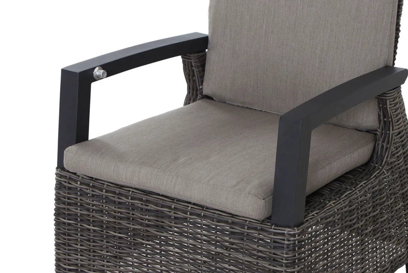 Hot Corido/Bellani Grau Gartenlounge, charcoal/anthrazit/grau, Alu/Gardino®-Geflecht, Lifttisch 160x90 cm, 1x 3-Sitzer, 2 Sessel Polyrattan-Gartenmöbel|Aluminium-Gartenmöbel