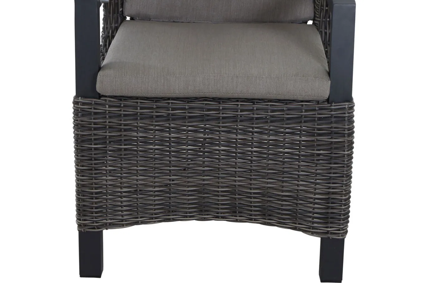 Hot Corido/Bellani Grau Gartenlounge, charcoal/anthrazit/grau, Alu/Gardino®-Geflecht, Lifttisch 160x90 cm, 1x 3-Sitzer, 2 Sessel Polyrattan-Gartenmöbel|Aluminium-Gartenmöbel