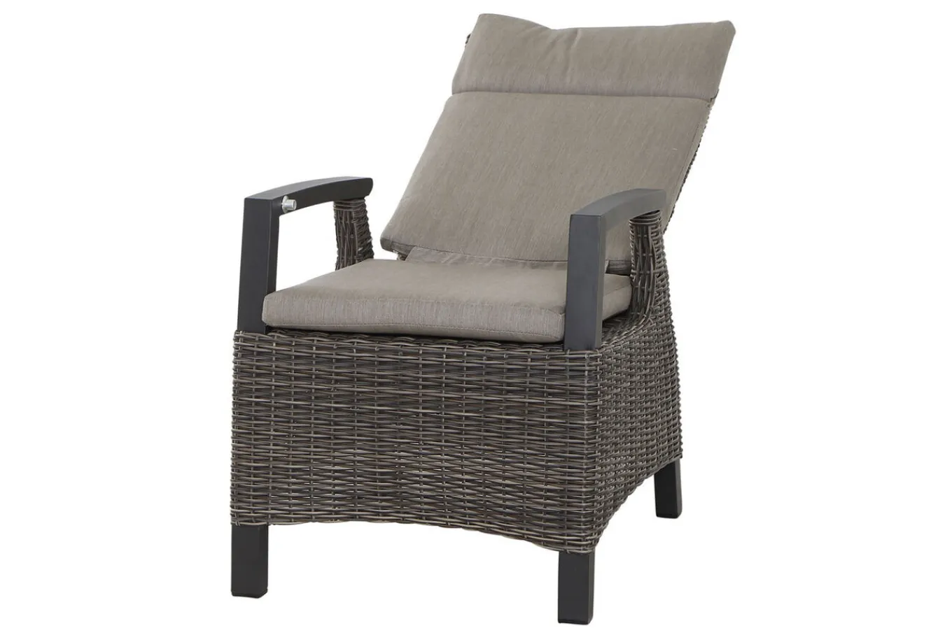 Hot Corido/Bellani Grau Gartenlounge, charcoal/anthrazit/grau, Alu/Gardino®-Geflecht, Lifttisch 160x90 cm, 1x 3-Sitzer, 2 Sessel Polyrattan-Gartenmöbel|Aluminium-Gartenmöbel