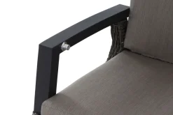 Hot Corido/Bellani Grau Gartenlounge, charcoal/anthrazit/grau, Alu/Gardino®-Geflecht, Lifttisch 160x90 cm, 1x 3-Sitzer, 2 Sessel Polyrattan-Gartenmöbel|Aluminium-Gartenmöbel