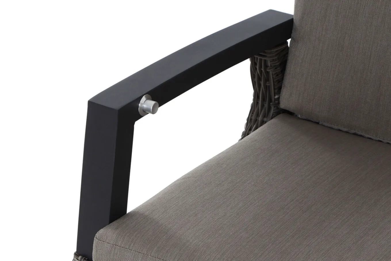 Hot Corido/Bellani Grau Gartenlounge, charcoal/anthrazit/grau, Alu/Gardino®-Geflecht, Lifttisch 160x90 cm, 1x 3-Sitzer, 2 Sessel Polyrattan-Gartenmöbel|Aluminium-Gartenmöbel