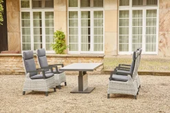 Online Corido/Bellani Garten-Essgruppe, anthrazit/grau, Alu/Geflecht/Keramik, 140 x 85 x 50-72cm, inkl. 4 Diningsessel Garten-Essgruppen|Aluminium-Gartenmöbel