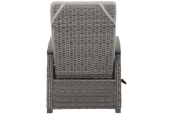 Corido/Bellani Pinie Gartenlounge, charcoal/anthrazit/pinie-grau, Alu/Keramik/Gardino®-Geflecht, Lifttisch 140x85 cm, 4 Relaxsessel Polyrattan-Gartenmöbel|Gartenlounge