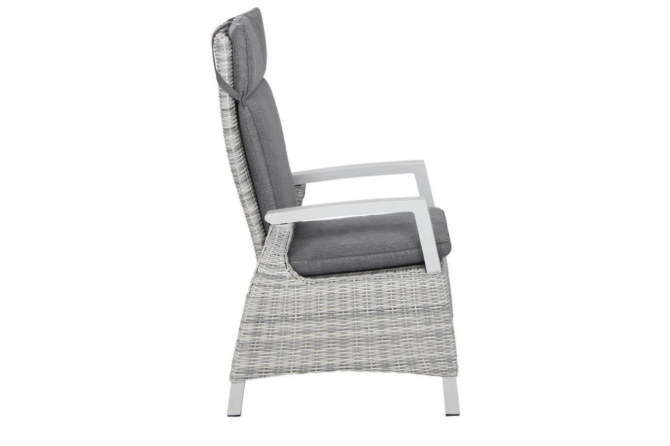 Hot Corido Dining Sessel, ice grey, Alu / Gardino®-Geflecht, 76x62x109 cm, verstellbar Polyrattan-Gartenmöbel|Aluminium-Gartenmöbel