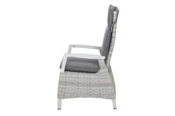 Hot Corido Dining Sessel, ice grey, Alu / Gardino®-Geflecht, 76x62x109 cm, verstellbar Polyrattan-Gartenmöbel|Aluminium-Gartenmöbel