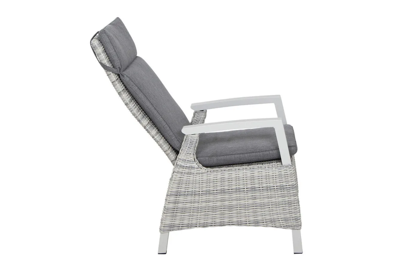 Hot Corido Dining Sessel, ice grey, Alu / Gardino®-Geflecht, 76x62x109 cm, verstellbar Polyrattan-Gartenmöbel|Aluminium-Gartenmöbel