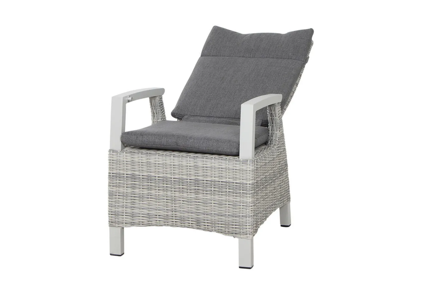 Hot Corido Dining Sessel, ice grey, Alu / Gardino®-Geflecht, 76x62x109 cm, verstellbar Polyrattan-Gartenmöbel|Aluminium-Gartenmöbel