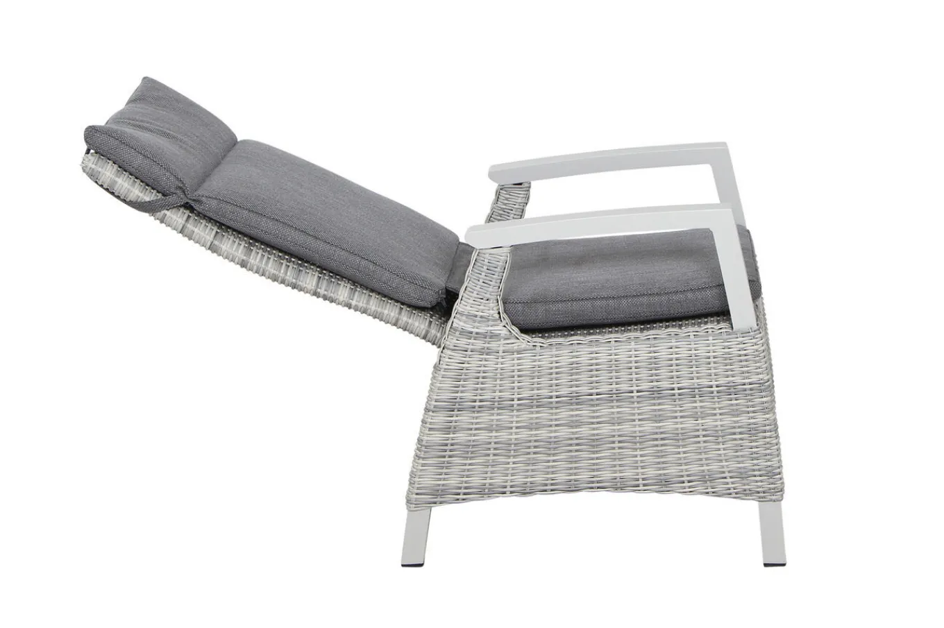 Hot Corido Dining Sessel, ice grey, Alu / Gardino®-Geflecht, 76x62x109 cm, verstellbar Polyrattan-Gartenmöbel|Aluminium-Gartenmöbel