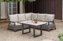 Outlet Corido Eckelement, charcoal, Alu / Gardino®-Geflecht, 83x83x88 cm Polyrattan-Gartenmöbel|Gartenlounge