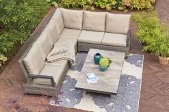 Outlet Corido Eckelement, charcoal, Alu / Gardino®-Geflecht, 83x83x88 cm Polyrattan-Gartenmöbel|Gartenlounge