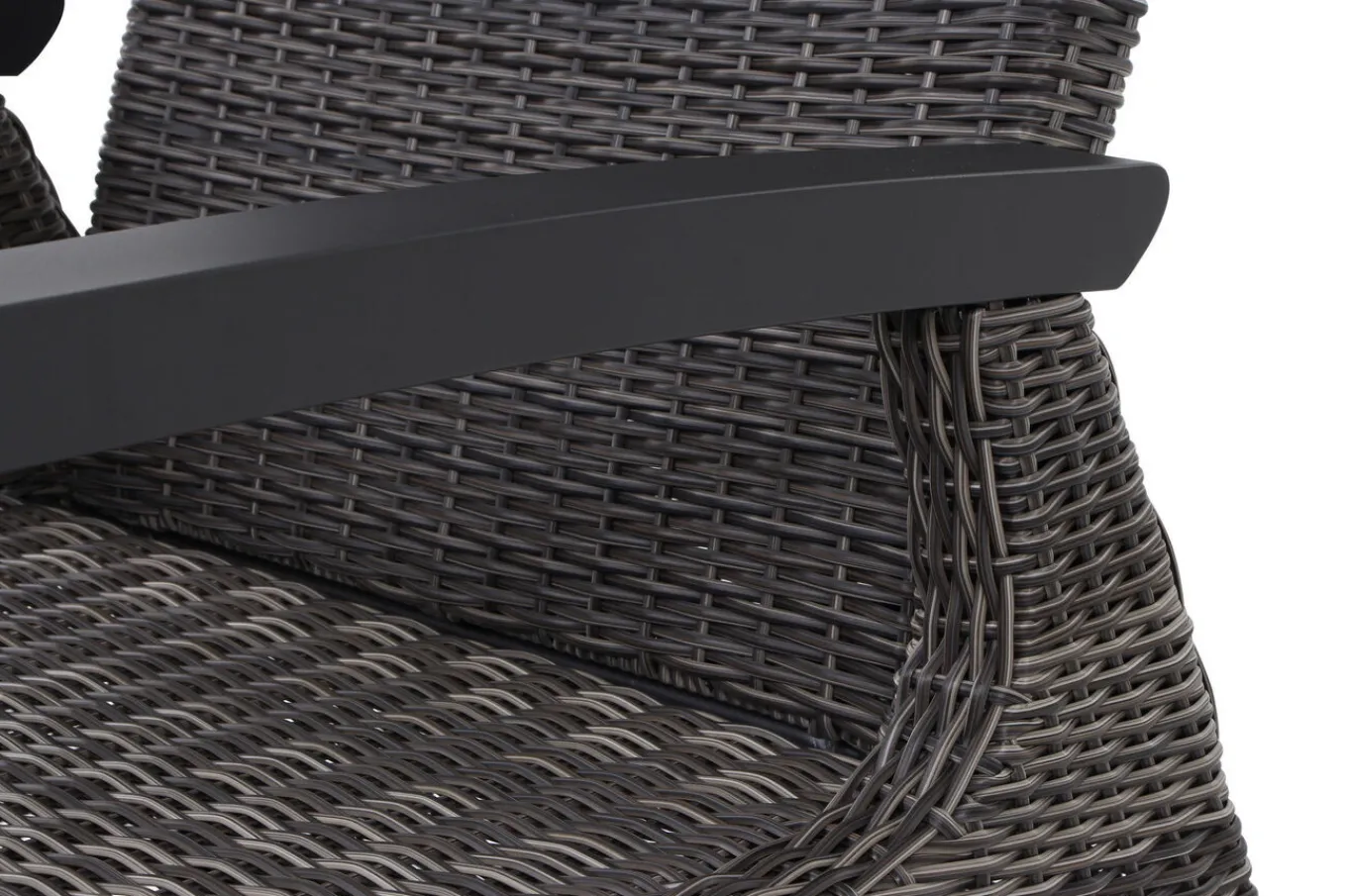 Best Corido Garten-Essgruppe, charcoal, Alu / Gardino®-Geflecht, 4 Loungesessel, stufenloser Lifttisch 130x75x47-71cm Gartenlounge|Gartenlounge Modulsysteme