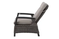 Best Corido Garten-Essgruppe, charcoal, Alu / Gardino®-Geflecht, 4 Loungesessel, stufenloser Lifttisch 130x75x47-71cm Gartenlounge|Gartenlounge Modulsysteme