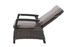 Best Corido Garten-Essgruppe, charcoal, Alu / Gardino®-Geflecht, 4 Loungesessel, stufenloser Lifttisch 130x75x47-71cm Gartenlounge|Gartenlounge Modulsysteme