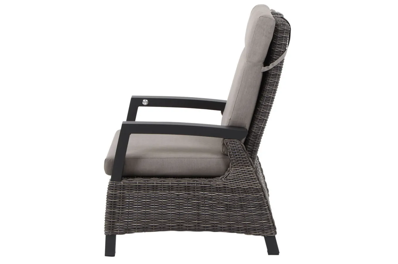Best Corido Garten-Essgruppe, charcoal, Alu / Gardino®-Geflecht, 4 Loungesessel, stufenloser Lifttisch 130x75x47-71cm Gartenlounge|Gartenlounge Modulsysteme
