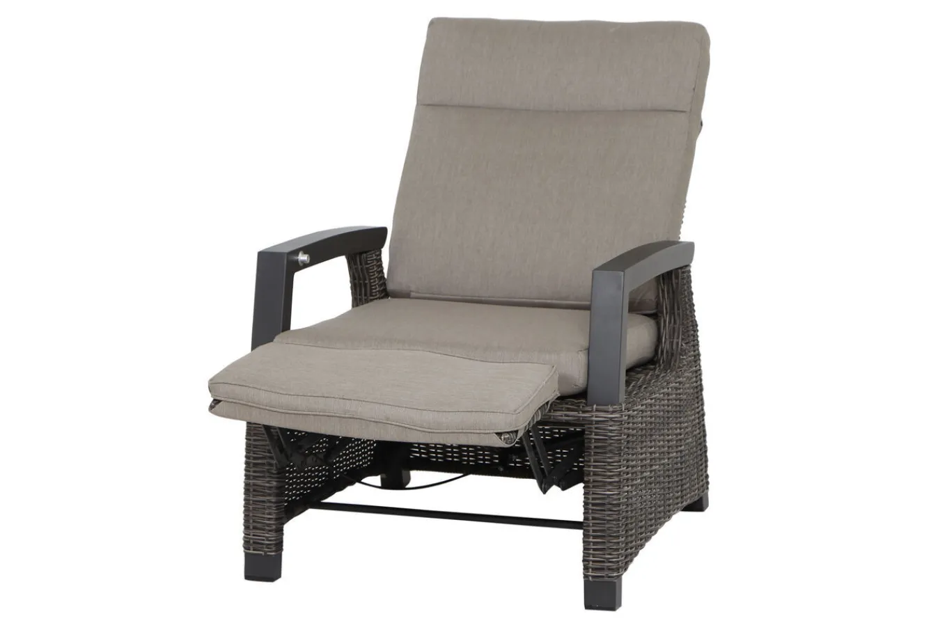Corido Garten-Essgruppe, charcoal, Alu / Gardino®-Geflecht, 6 Relaxsessel, stufenloser Lifttisch 160x90x47-71cm Polyrattan-Gartenmöbel|Gartenlounge