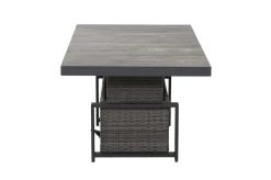 Discount Corido Garten-Essgruppe, charcoal, Alu / Gardino®-Geflecht, 6 Loungesessel, stufenloser Lifttisch 160x90x47-71cm Polyrattan-Gartenmöbel|Gartenlounge