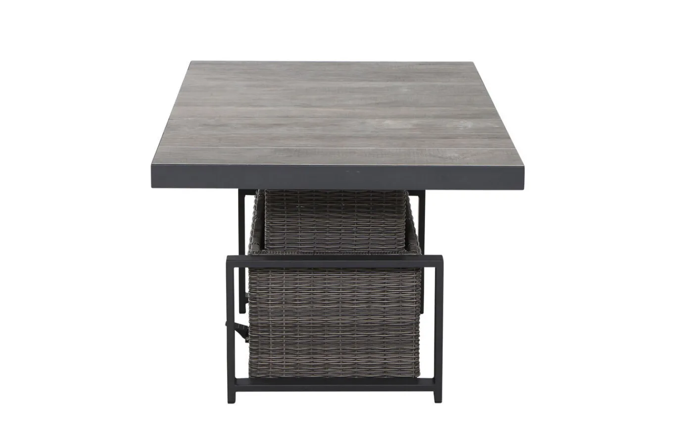 Discount Corido Garten-Essgruppe, charcoal, Alu / Gardino®-Geflecht, 6 Loungesessel, stufenloser Lifttisch 160x90x47-71cm Polyrattan-Gartenmöbel|Gartenlounge
