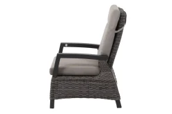 Discount Corido Garten-Essgruppe, charcoal, Alu / Gardino®-Geflecht, 6 Loungesessel, stufenloser Lifttisch 160x90x47-71cm Polyrattan-Gartenmöbel|Gartenlounge