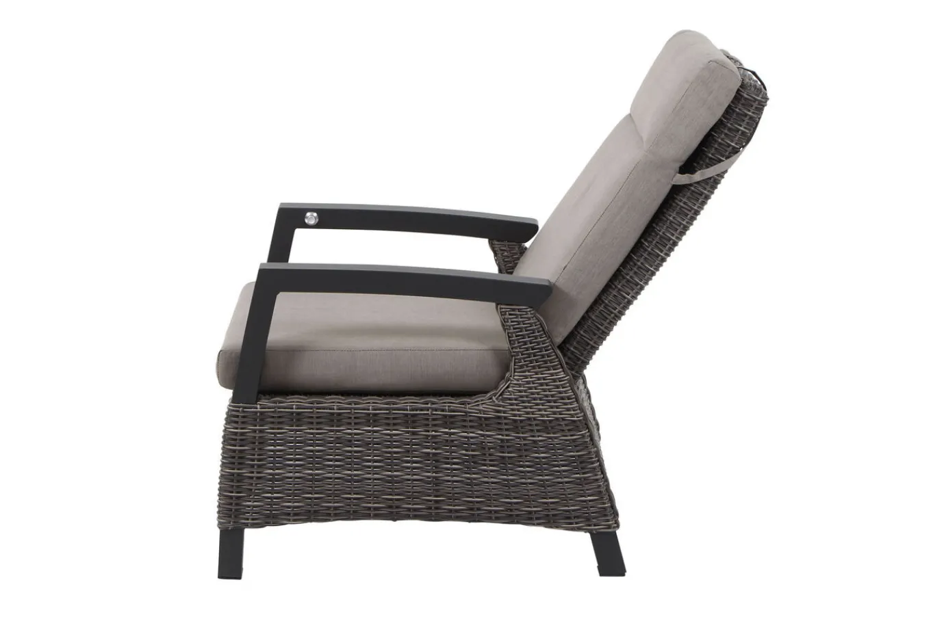 Discount Corido Garten-Essgruppe, charcoal, Alu / Gardino®-Geflecht, 6 Loungesessel, stufenloser Lifttisch 160x90x47-71cm Polyrattan-Gartenmöbel|Gartenlounge