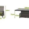 Corido Garten-Essgruppe, charcoal, Alu / Gardino®-Geflecht, 6 Diningsessel, stufenloser Lifttisch 160 x 90 x 47-71 cm Polyrattan-Gartenmöbel|Garten-Essgruppen