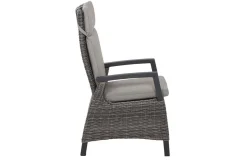 Corido Garten-Essgruppe, charcoal, Alu / Gardino®-Geflecht, 6 Diningsessel, stufenloser Lifttisch 160 x 90 x 47-71 cm Polyrattan-Gartenmöbel|Garten-Essgruppen