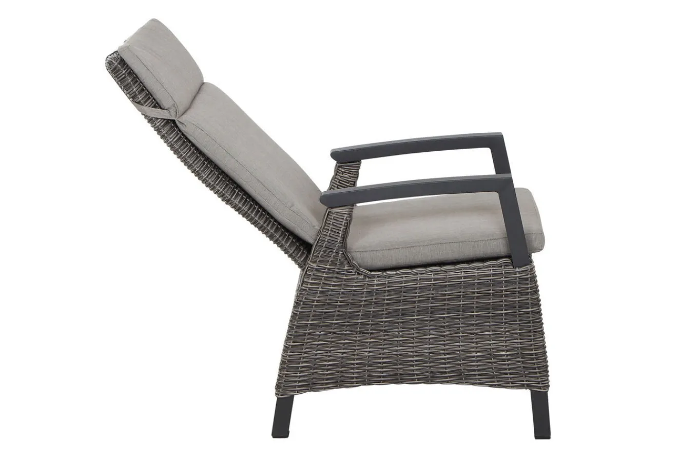 Corido Garten-Essgruppe, charcoal, Alu / Gardino®-Geflecht, 6 Diningsessel, stufenloser Lifttisch 160 x 90 x 47-71 cm Polyrattan-Gartenmöbel|Garten-Essgruppen