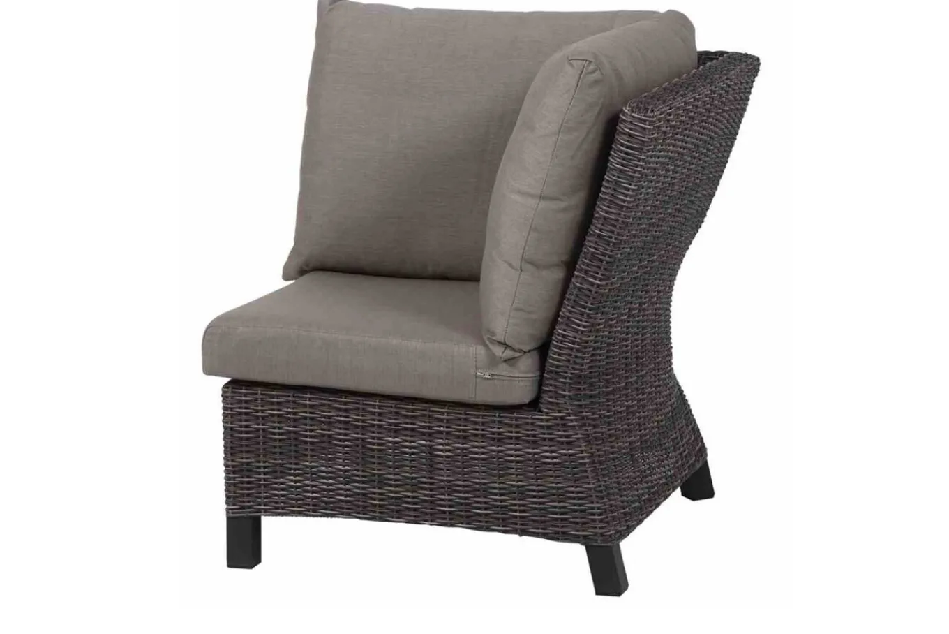 Outlet Corido Gartenlounge, charcoal, Alu/Gardino®-Geflecht, 5 Personen, Loungetisch 140x85cm Polyrattan-Gartenmöbel|Gartenlounge