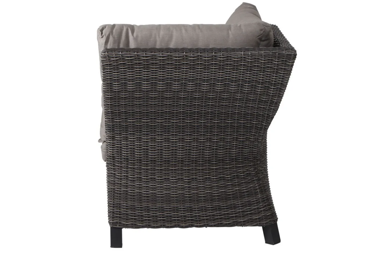 Outlet Corido Gartenlounge, charcoal, Alu/Gardino®-Geflecht, 5 Personen, Loungetisch 140x85cm Polyrattan-Gartenmöbel|Gartenlounge