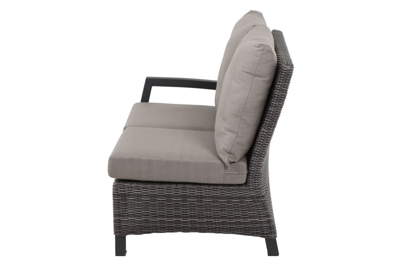 Outlet Corido Gartenlounge, charcoal, Alu/Gardino®-Geflecht, 5 Personen, Loungetisch 140x85cm Polyrattan-Gartenmöbel|Gartenlounge