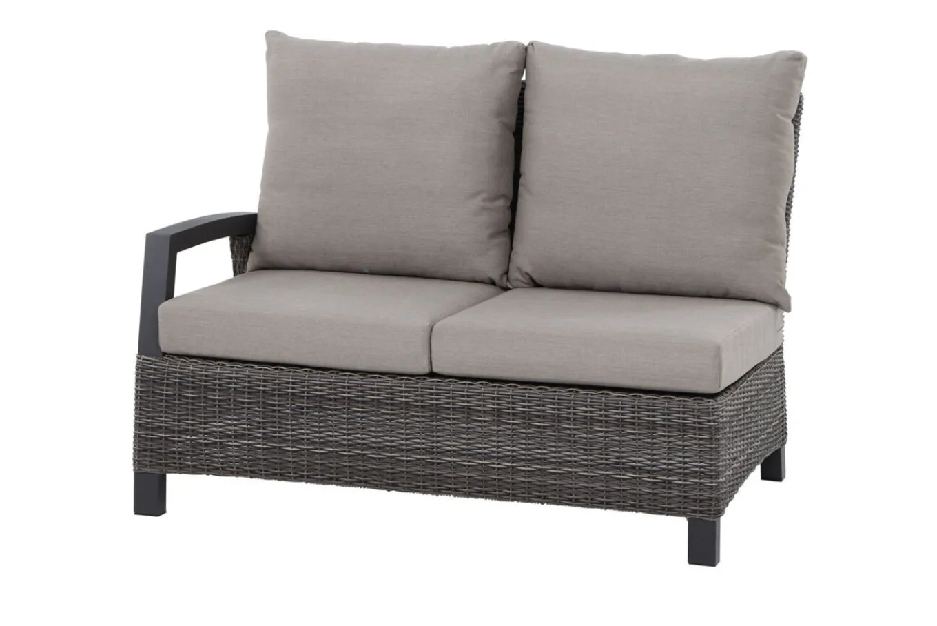 Outlet Corido Gartenlounge, charcoal, Alu/Gardino®-Geflecht, 5 Personen, Loungetisch 140x85cm Polyrattan-Gartenmöbel|Gartenlounge