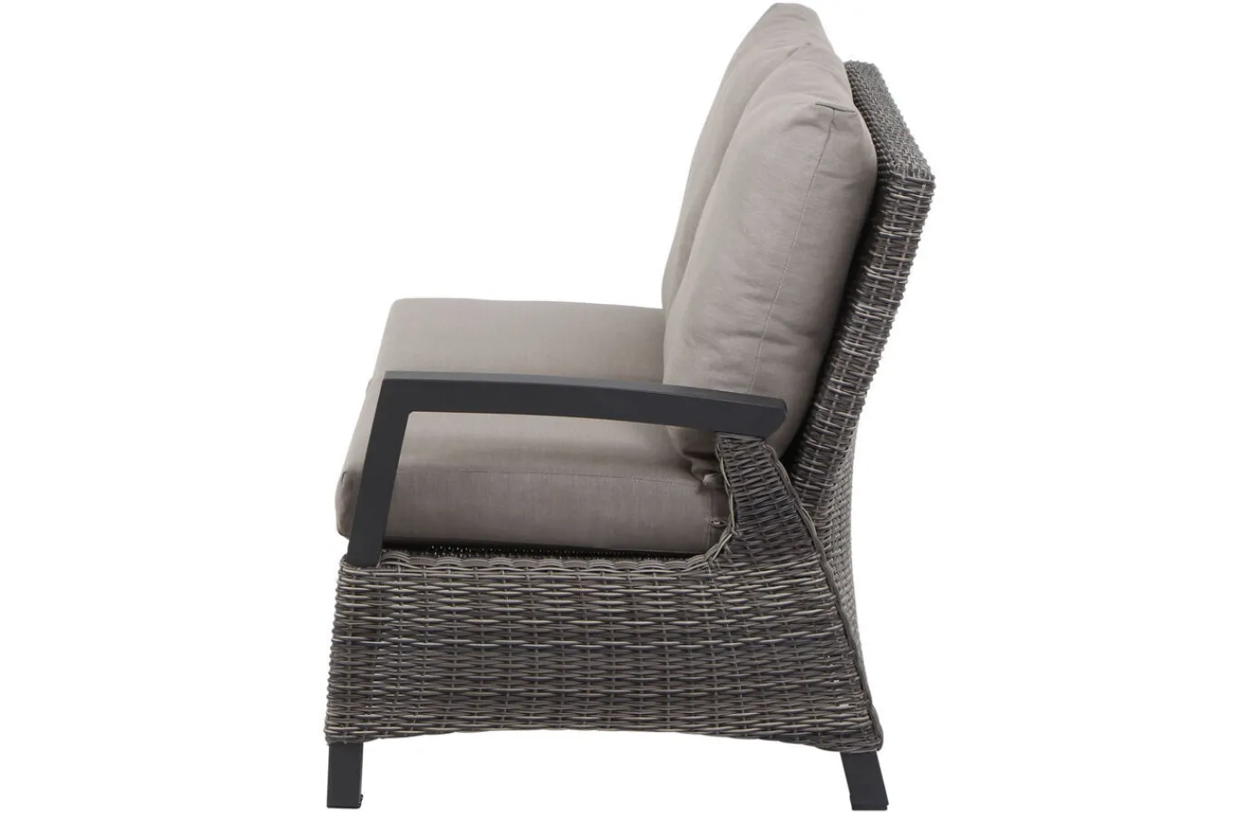 Outlet Corido Gartenlounge, charcoal, Alu/Gardino®-Geflecht, 5 Personen, Loungetisch 140x85cm Polyrattan-Gartenmöbel|Gartenlounge