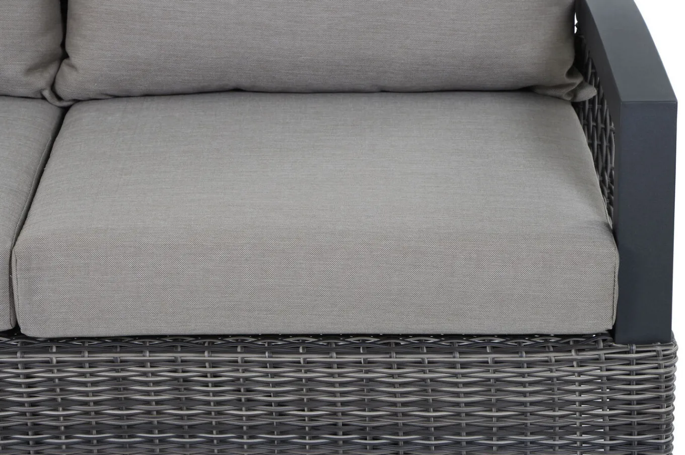 Outlet Corido Gartenlounge, charcoal, Alu/Gardino®-Geflecht, 5 Personen, Loungetisch 140x85cm Polyrattan-Gartenmöbel|Gartenlounge