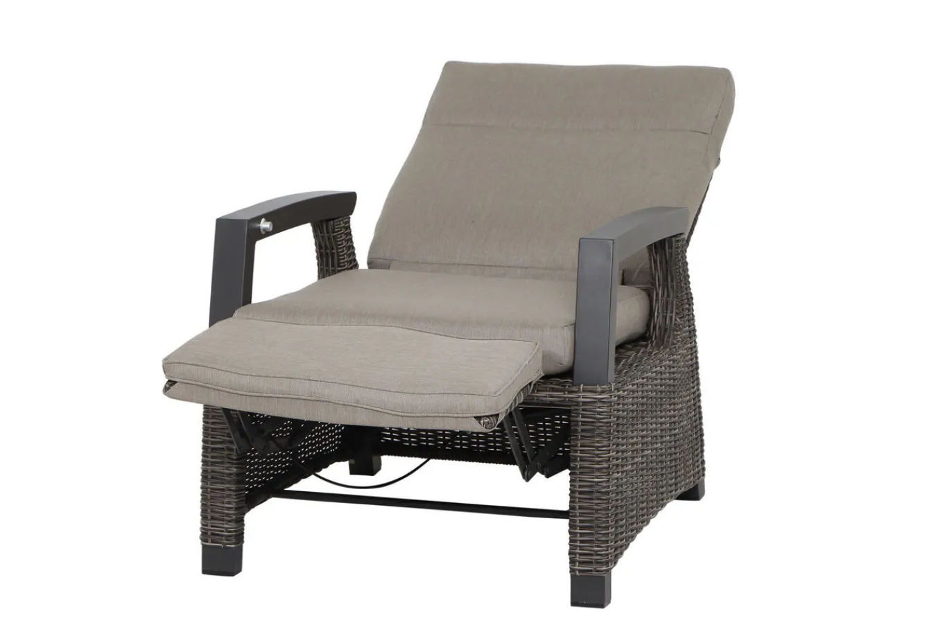 Discount Corido Gartenlounge, charcoal, Alu/Gardino®-Geflecht, 2 Relaxsessel + 3er Sofa, stufenloser Lifttisch 160x90x47-71cm Polyrattan-Gartenmöbel|Gartenlounge