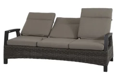 Discount Corido Gartenlounge, charcoal, Alu/Gardino®-Geflecht, 2 Relaxsessel + 3er Sofa, stufenloser Lifttisch 160x90x47-71cm Polyrattan-Gartenmöbel|Gartenlounge