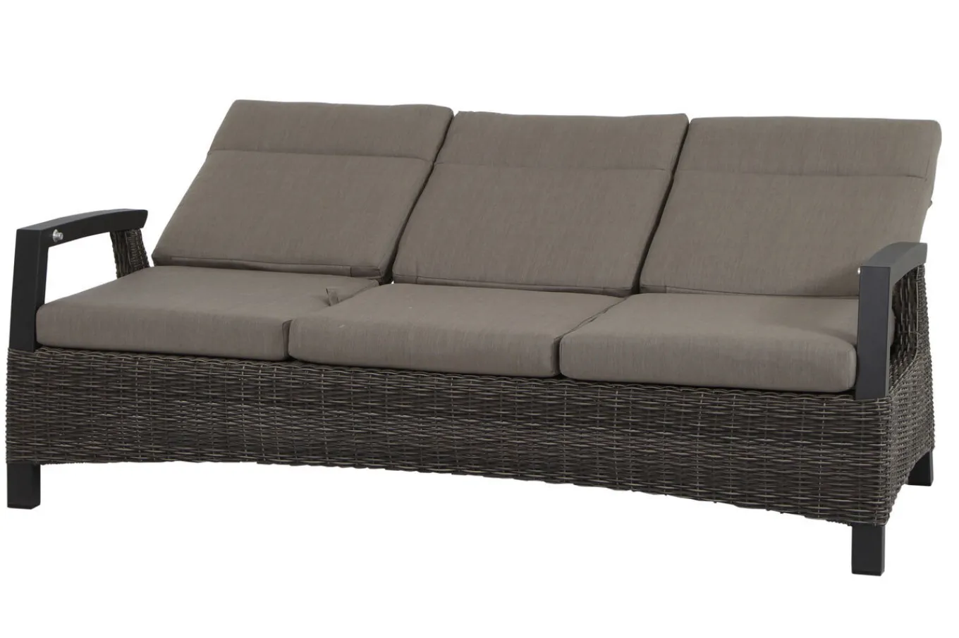 Online Corido Gartenlounge, charcoal, Alu/Gardino®-Geflecht, 2 Loungesessel + 3er Sofa, stufenloser Lifttisch 160x90x47-71cm Polyrattan-Gartenmöbel|Gartenlounge