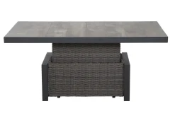 Outlet Corido Lifttisch, charcoal, Alu/Gardino®-Geflecht, 160 x 90 cm, höhenverstellbar Gartentische|Gartenlounge