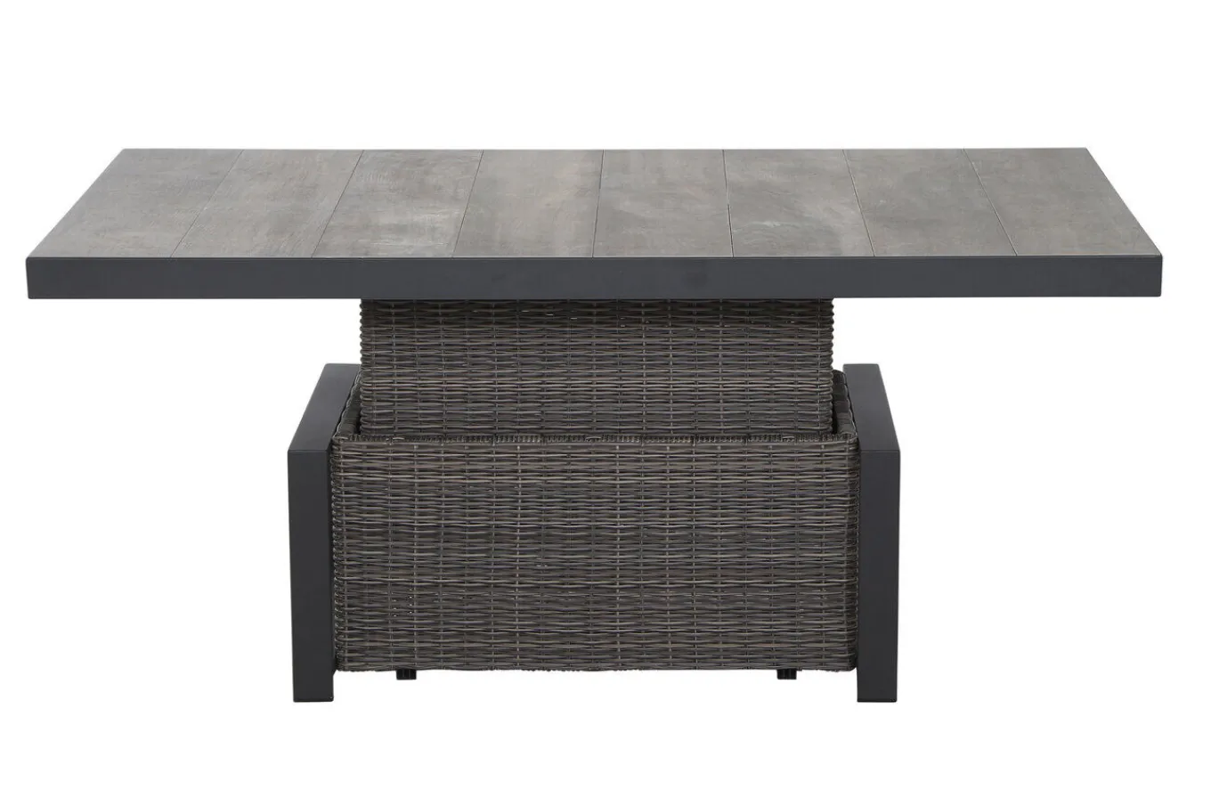 Outlet Corido Lifttisch, charcoal, Alu/Gardino®-Geflecht, 160 x 90 cm, höhenverstellbar Gartentische|Gartenlounge