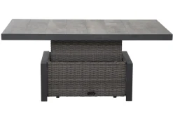 Outlet Corido Lifttisch, charcoal, Alu/Gardino®-Geflecht, 160 x 90 cm, höhenverstellbar Gartentische|Gartenlounge