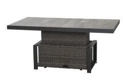 Outlet Corido Lifttisch, charcoal, Alu/Gardino®-Geflecht, 160 x 90 cm, höhenverstellbar Gartentische|Gartenlounge