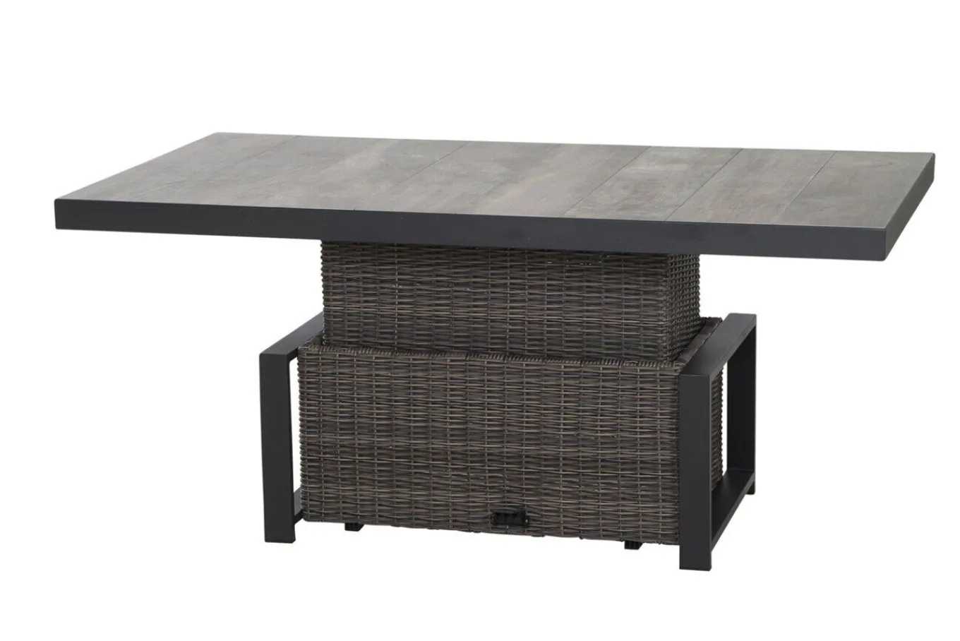 Outlet Corido Lifttisch, charcoal, Alu/Gardino®-Geflecht, 160 x 90 cm, höhenverstellbar Gartentische|Gartenlounge
