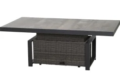 Outlet Corido Lifttisch, charcoal, Alu/Gardino®-Geflecht, 160 x 90 cm, höhenverstellbar Gartentische|Gartenlounge