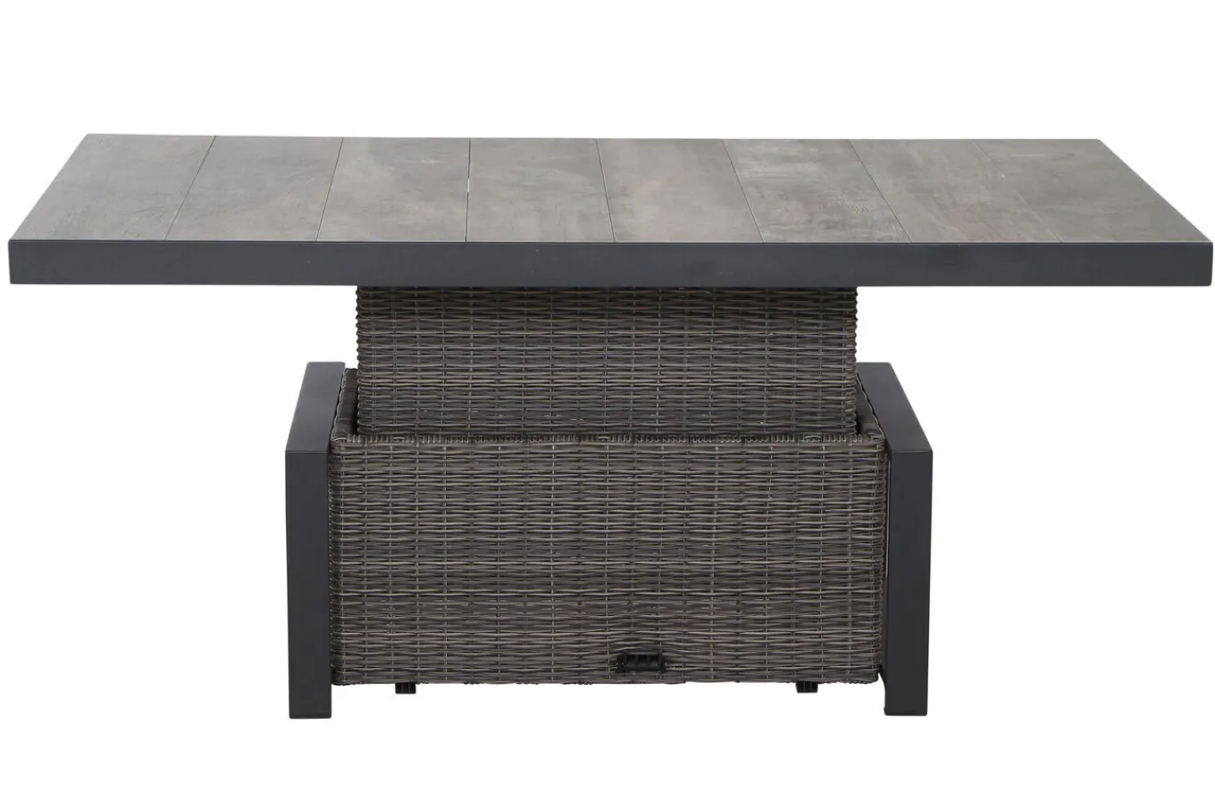 Outlet Corido Lifttisch, charcoal, Alu/Gardino®-Geflecht, 160 x 90 cm, höhenverstellbar Gartentische|Gartenlounge