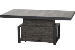 Outlet Corido Lifttisch, charcoal, Alu/Gardino®-Geflecht, 160 x 90 cm, höhenverstellbar Gartentische|Gartenlounge