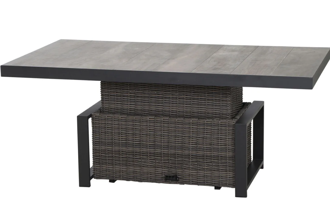 Outlet Corido Lifttisch, charcoal, Alu/Gardino®-Geflecht, 160 x 90 cm, höhenverstellbar Gartentische|Gartenlounge